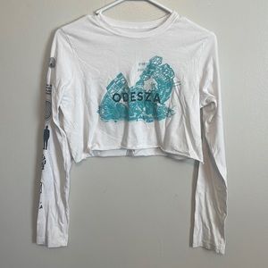 White Odesza crop long sleeve size medium
